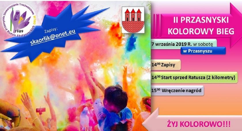 Żyj kolorowo! Zaproszenie na II przasnyski kolorowy bieg.
