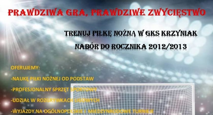 Trenuj piłkę w GKS Krzyniak - trwa nabór