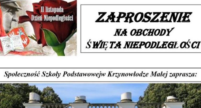 Obchody Święta Niepodległości w Krzynowłodze Małej - zaproszenie