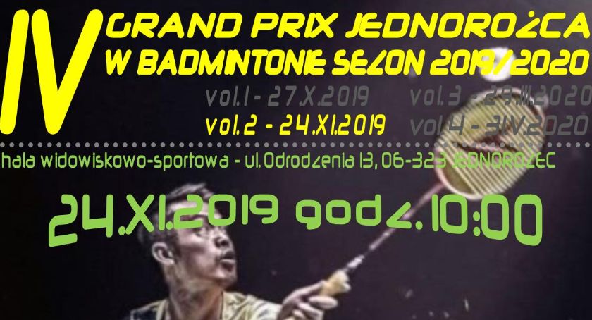 IV Grand Prix Jednorożca w Badmintonie - zaproszenie na drugi turniej