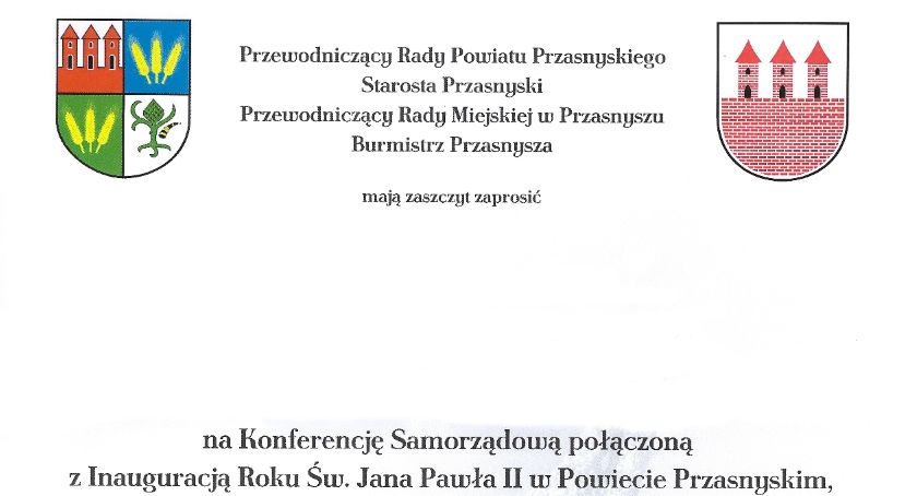 Inauguracja Roku Św. Jana Pawła II w Powiecie Przasnyskim - zaproszenie