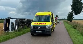 Ciężarówka przewróciła się na trasie Węgra – Zberoż.&hellip;
