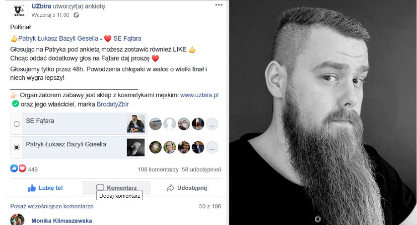 Patryk Gesella walczy w półfinale konkursu na najlepszą brodę w Polsce - pomóż i zagłosuj!
