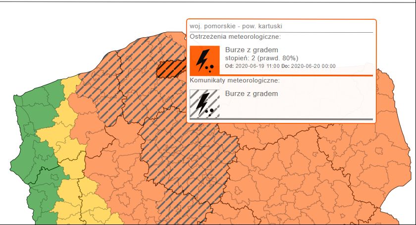 Uwaga na burze - wydano ostrzeżenia II stopnia