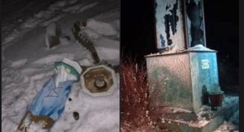 Sikorzyno. Zniszczyli kapliczkę, a figurę Matki Boskiej rozbili