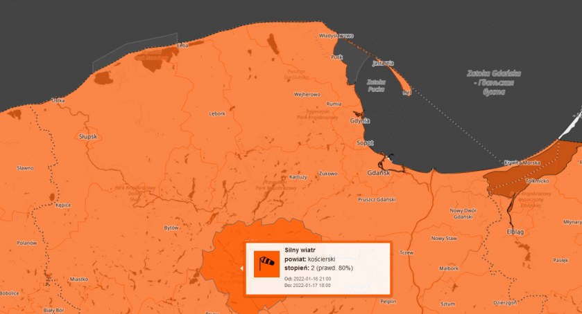 Uwaga nadciąga silny wiatr! Wydano ostrzeżenia II stopnia