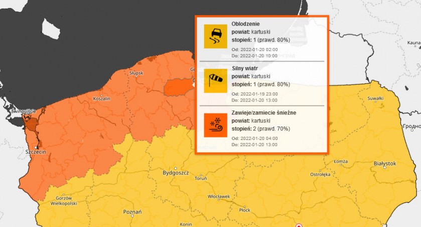 Zamiecie śnieżne, oblodzenie i silny wiatr - są ostrzeżenia!