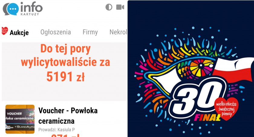 Szybkie licytowanie w apce Kartuzy.info - sprawdź, co możesz ugrać dla siebie i WOŚP