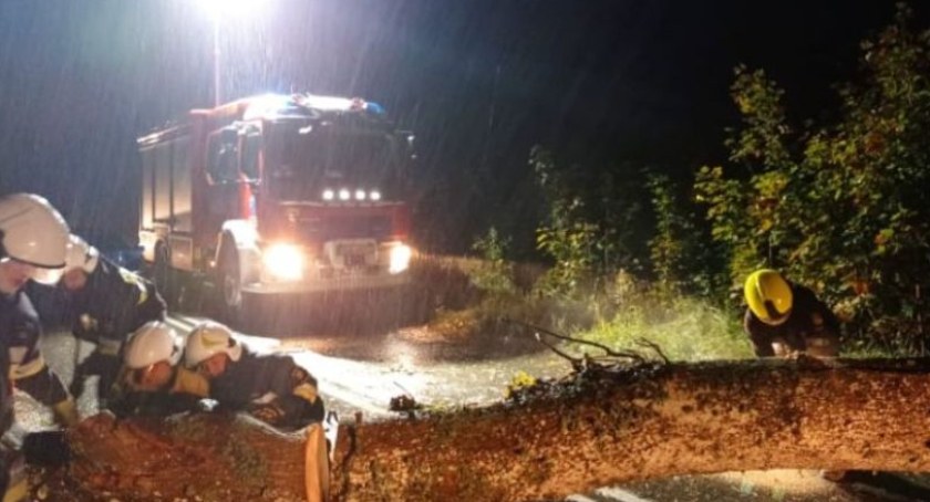 Wichura na Kaszubach. Wiatr przewraca drzewa i łamie gałęzie