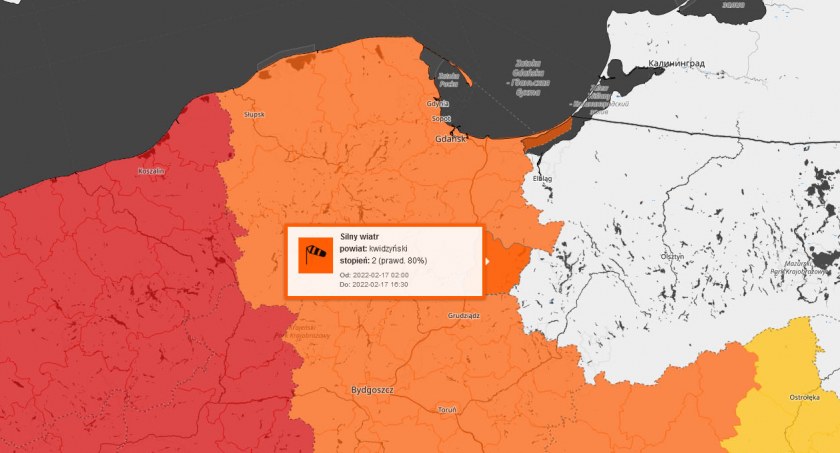 Będzie mocno wiało na Kaszubach - wydano ostrzeżenia II stopnia