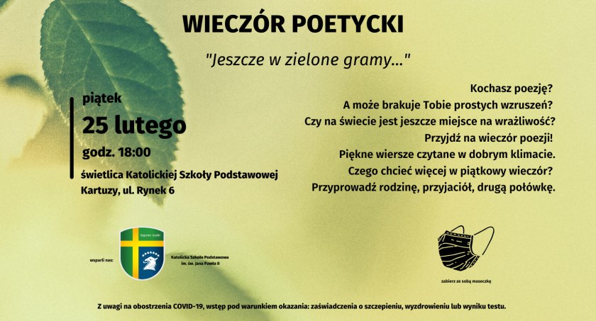 Jeszcze w zielone gramy - w piątek spotkanie dla miłośników poezji