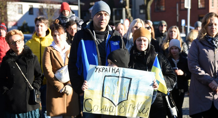 Slava Ukraini! W Kartuzach odbył się wiec solidarności z Ukrainą
