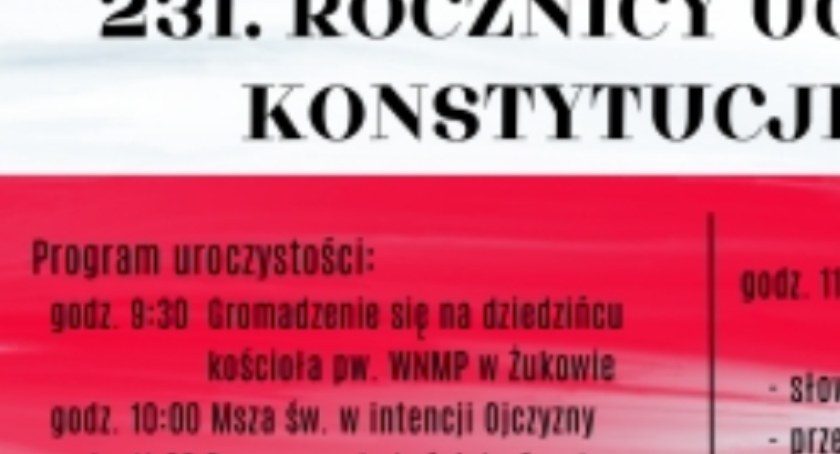 Uroczystości z okazji 231. rocznicy Uchwalenia Konstytucji w Żukowie