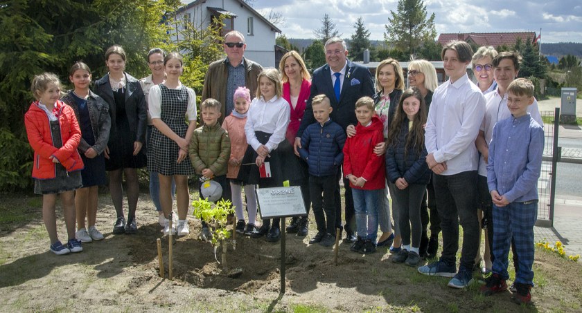W szkole podstawowej w Łapalicach zasadzono kasztanowca 