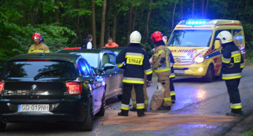 Prokowo-Kolonia. Czołowe zderzenie BMW z audi