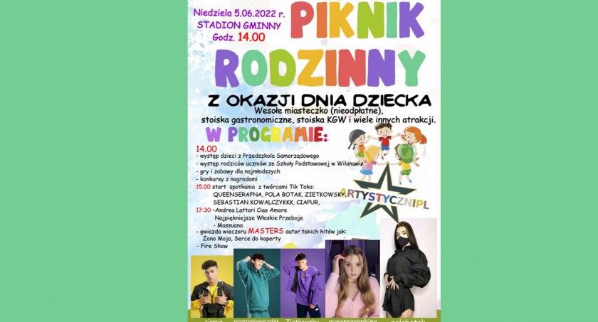 Dzień Dziecka w Przodkowie z gwiazdami Tik Toka i zespołem Masters