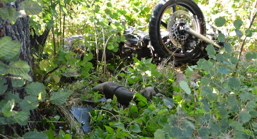 Mirachowo. Motocykl rozbił się na drzewie - nie żyje 17-latek i pies