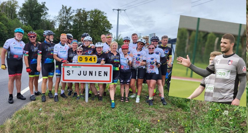 Ekipa Rowerzystów z Żukowa dotarła do Saint Junien. Po drodze zachęcali do pomocy Sewerynowi