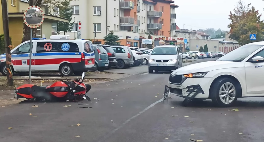 Kartuzy. Zderzenie skody z motocyklem