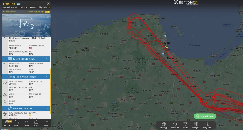 Lot amerykańskich sił powietrznych nad powiatem kartuskim! 