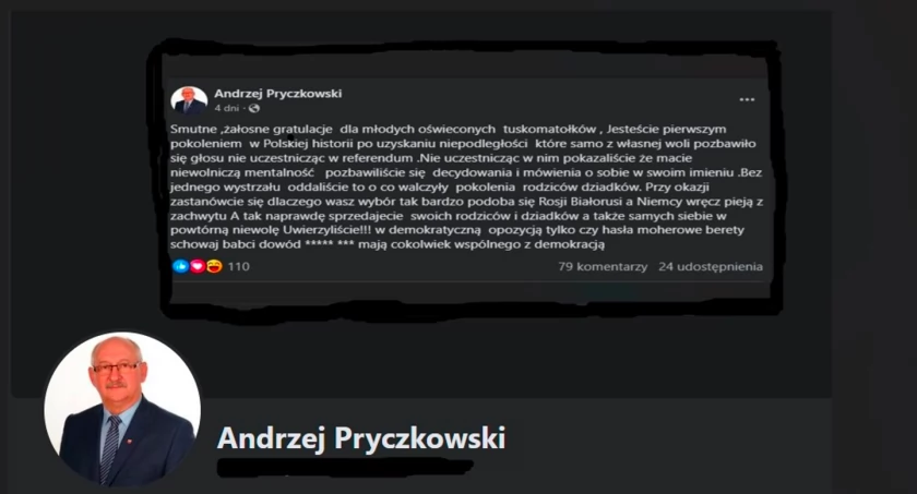 Burza po wpisie Andrzeja Pryczkowskiego - opinia radnego podzieliła internautów