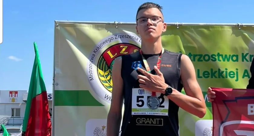Jakub Paczoska z GKA Cartusia zdobył srebrny medal w lekkoatletyce