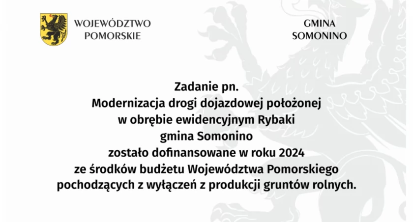 Dotacja na modernizację drogi transportu rolnego w Rybakach
