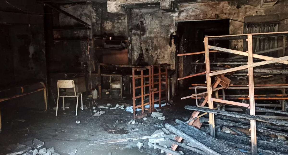 Pożar piwnicy zakładu lakierniczego w Kartuzach