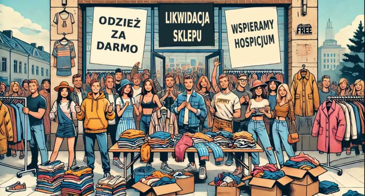 W najbliższą sobotę będą rozdawali odzież za darmo. Wspierają hospicjum