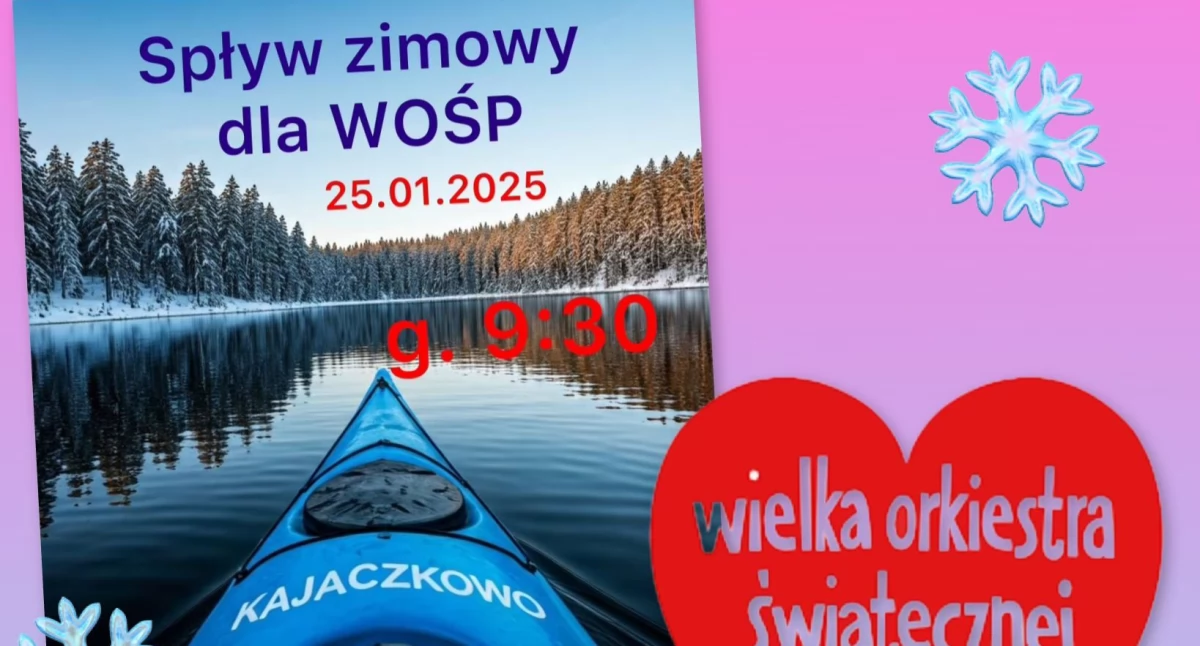 Kajakiem zimową Radunią - spraw sobie przygodę i wspomóż WOŚP