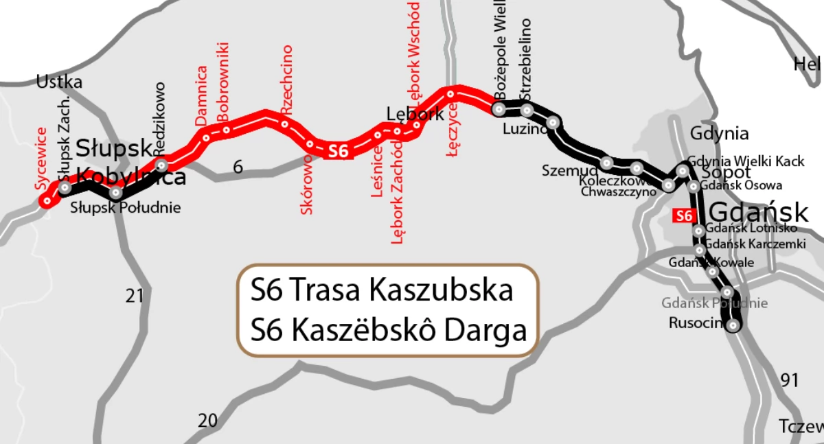 To już postanowione. Droga ekspresowa S6 będzie się nazywać Trasa Kaszubska