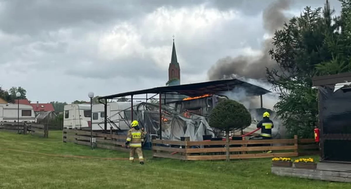 Gowidlino. Pożar nad jeziorem Gowidlińskim