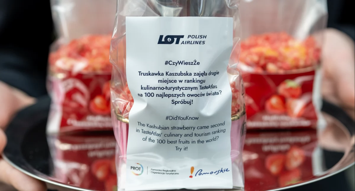 Kaszubska truskawka ambasadorką Pomorza na wysokościach – lotnicza promocja regionalnych smaków