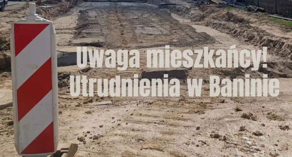 Uwaga kierowcy! W poniedziałek i wtorek prace drogowe przy ul. Pszennej w Baninie