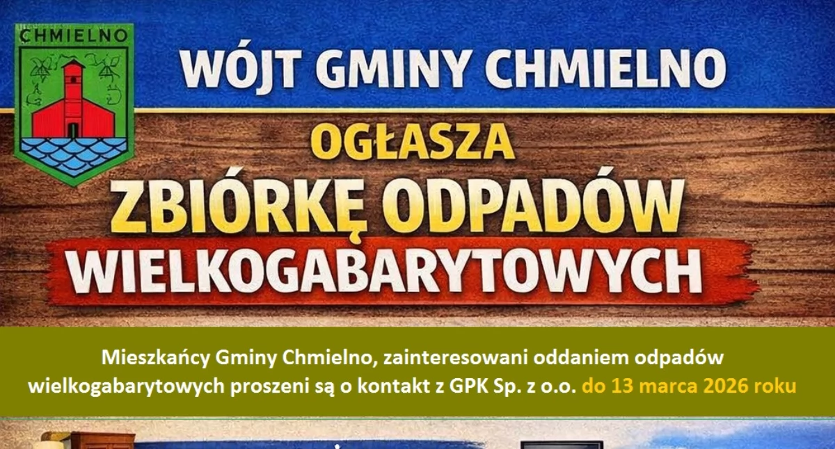 Ostatni dzień na zgłoszenie odbioru gabarytów w gminie Chmielno