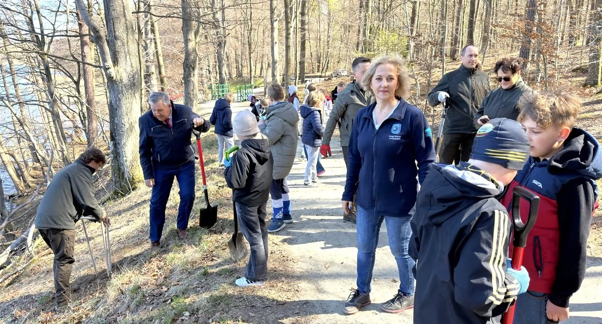 W trosce o naturę i tradycję. Uczniowie z SP1 posadzili lipy nad jeziorem Klasztornym