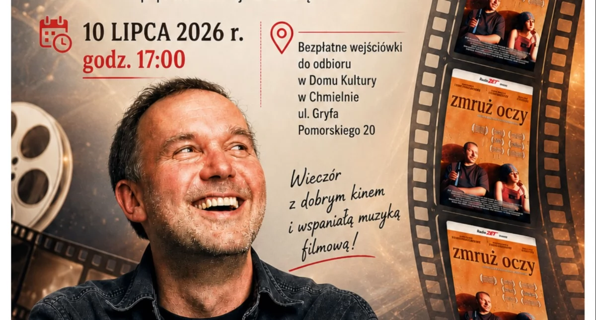 „Zmruż oczy” na dużym ekranie w Chmielnie. Po seansie spotkanie z Tomaszem Gąssowskim