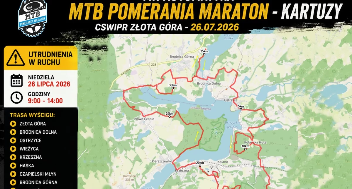 MTB Pomerania Maraton wraca na Kaszuby. W niedzielę kierowców czekają utrudnienia na drogach