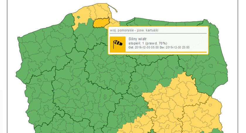 Będzie wiało na Kaszubach - wydano ostrzeżenia 