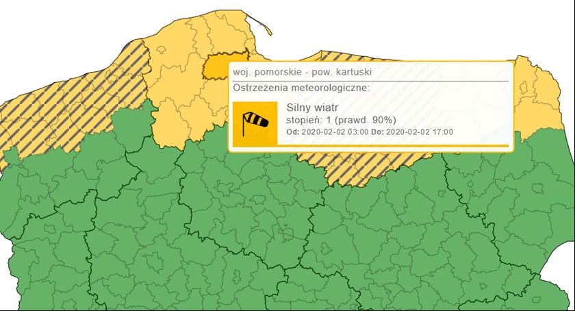 Wietrzna niedziela w powiecie kartuskim - wydano ostrzeżenia