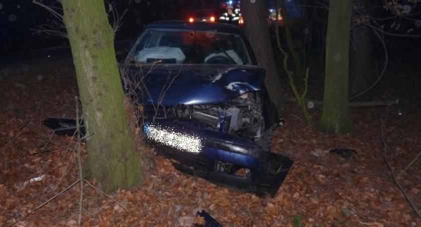 Egiertowo. Golf IV uderzył w drzewo
