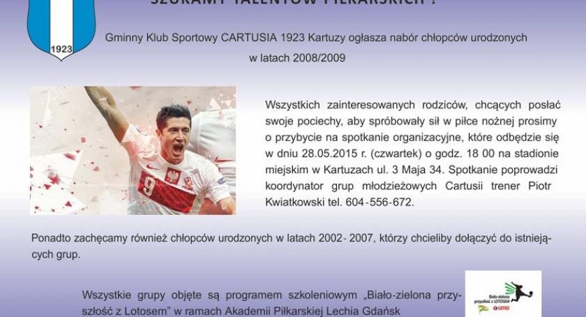 GKS Cartusia 1923 Kartuzy szuka talentów piłkarskich
