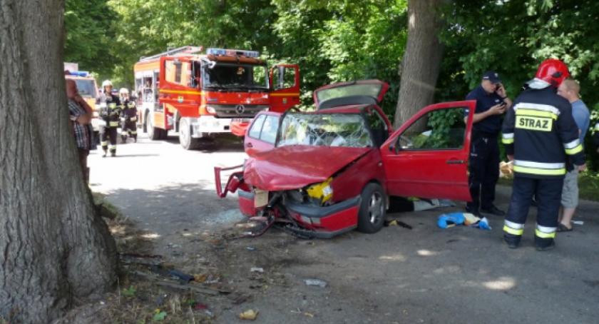 Klukowa Huta. Golf wypadł z trasy i uderzył w drzewo