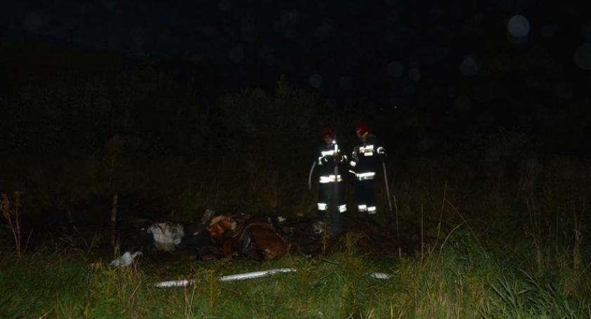 Kartuzy. Pożar na terenie ogródków działkowych 