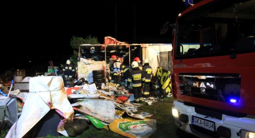 Lniska. Pożar w przybudówce