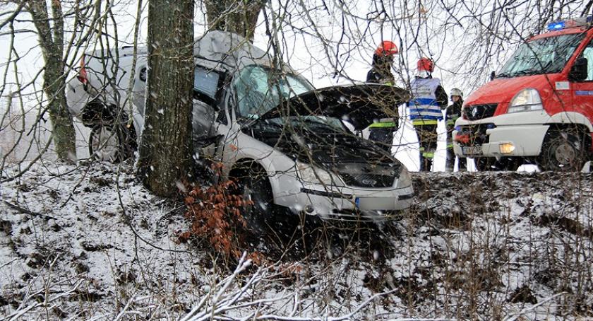 Połęczyno. Ford mondeo uderzył w drzewo