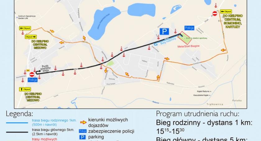 W sobotę w Kiełpinie - I Bieg Arasmusa - będą utrudnienia w ruchu