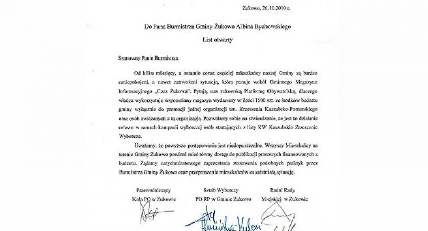 Żukowo. Kampania wyborcza za publiczne pieniądze? PO żąda wyjaśnień od burmistrza