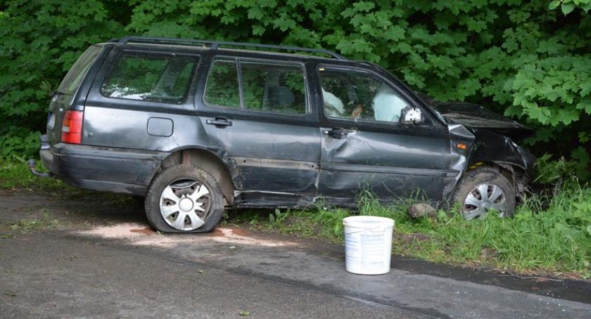 Przodkowo. VW Golf uderzył w drzewo - ranny kierowca