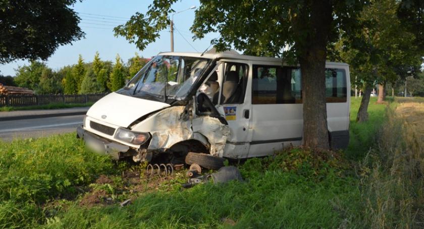 Dzierżążno. Busem uderzył w drzewo